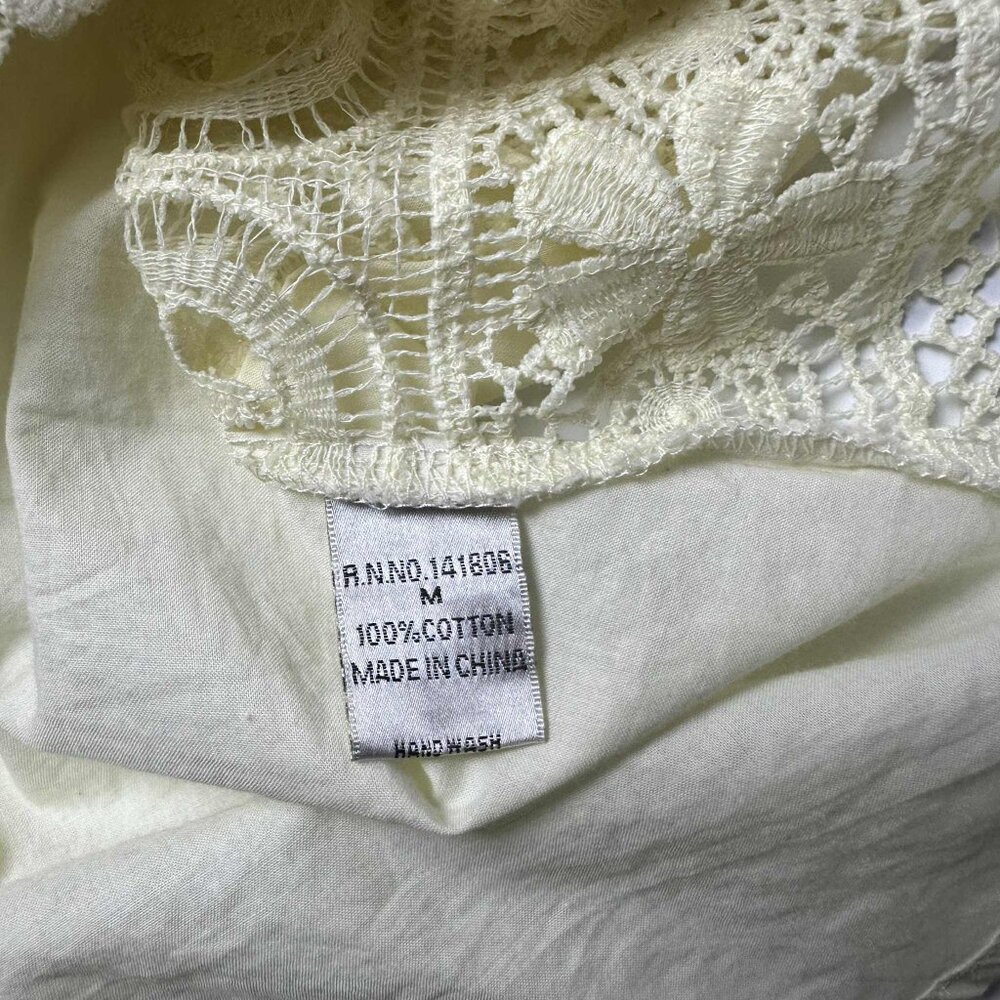 Mechant Cream Crochet Lace Button Front Shirt – Size M - Picture 6 of 8